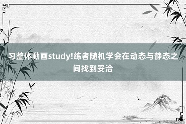 习整体動画study!练者随机学会在动态与静态之间找到妥洽